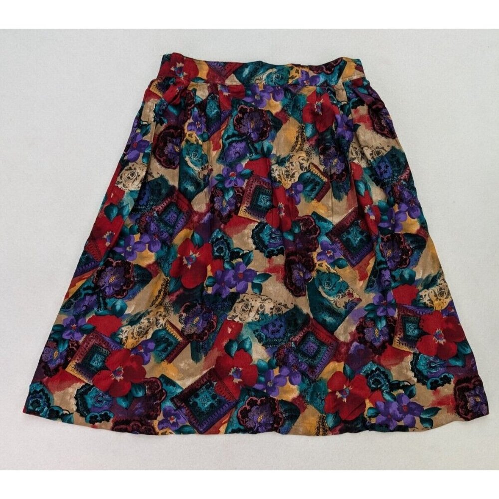 Vintage 80s 90s Women's Midi Skirt Size 38 Elastic Waist Distinctly Different